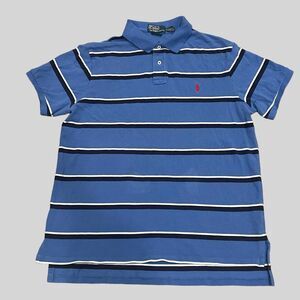 Vintage Polo Ralph Lauren Blue Striped Shirt Preppy Y2K Classic Casual Mens XL